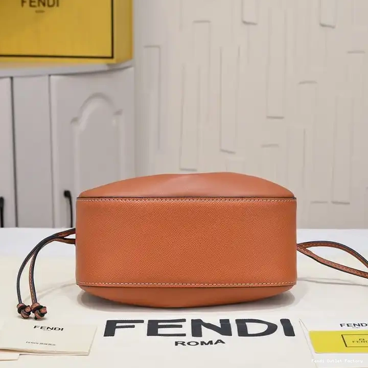 Affordable HOT Bag Bucket Pomodorino Brown Fendi Calf Mini Leather In 0623